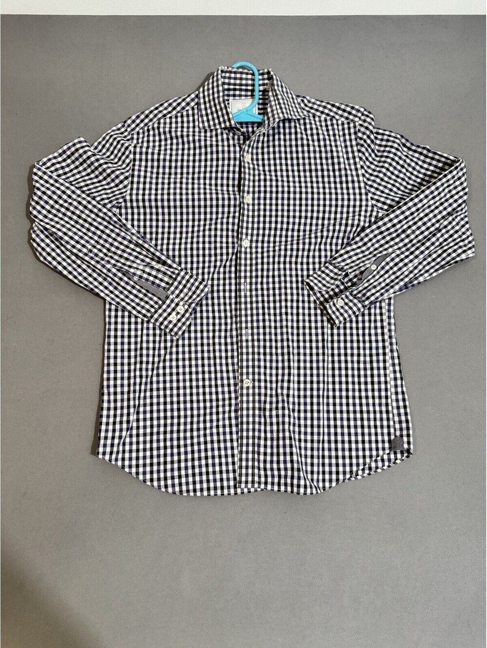 TODD SYNDER Button Down Mens 15.5 32/33 Purple Plaid Gingham Cotton EUC